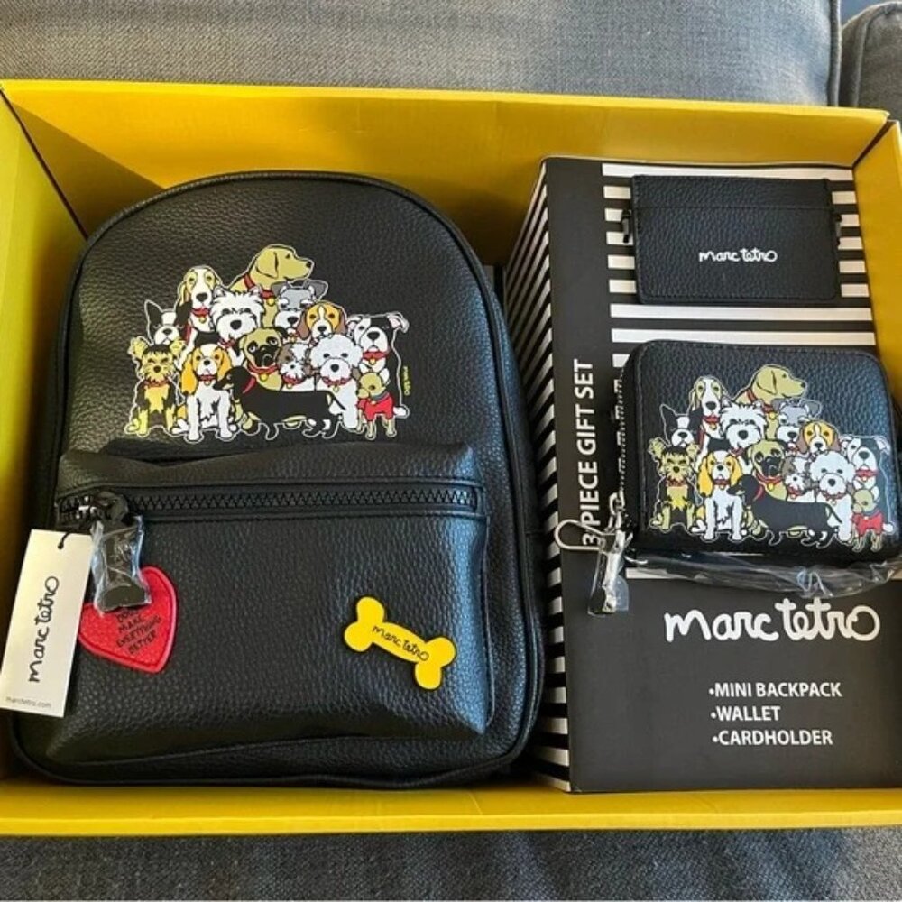 Marc Tetro Black Mini Backpack Set - NWT